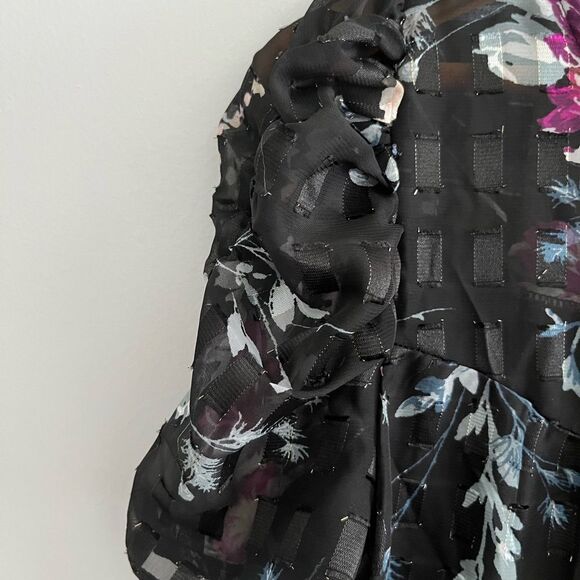 FLORAL Blouse Top Sheer Blousology - Picture 3 of 7